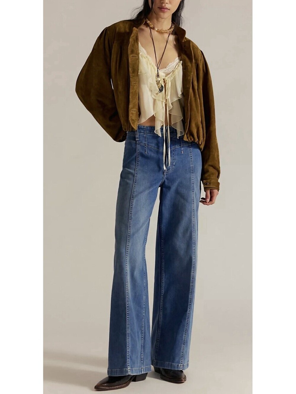 FREE PEOPLE We The Free Libre Wide-Leg Jeans Sz 24 Color Goodie Goodie NEW